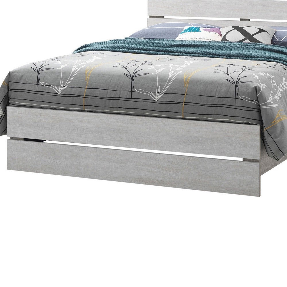 Queen Bed with Panel Headboard and Footboard, White