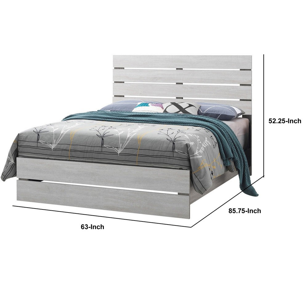 Queen Bed with Panel Headboard and Footboard, White