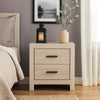 Axel Nightstand | 2 Drawer | Metal Bar Pull Handles | White