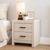 Axel Nightstand | 2 Drawer | Metal Bar Pull Handles | White
