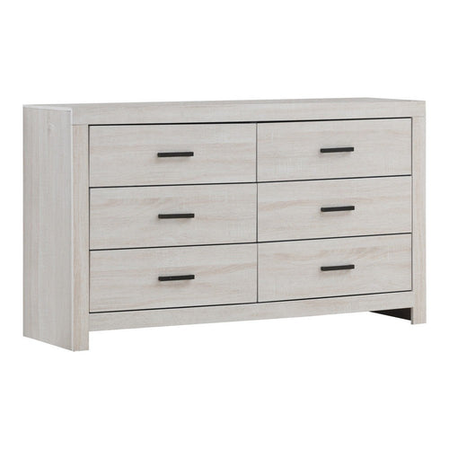 Axel Dresser | 6 Drawer | Metal Bar Pull Handles | White