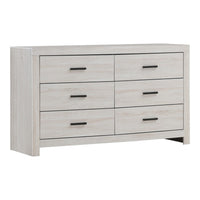 Axel Dresser | 6 Drawer | Metal Bar Pull Handles | White