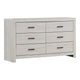Axel Dresser | 6 Drawer | Metal Bar Pull Handles | White