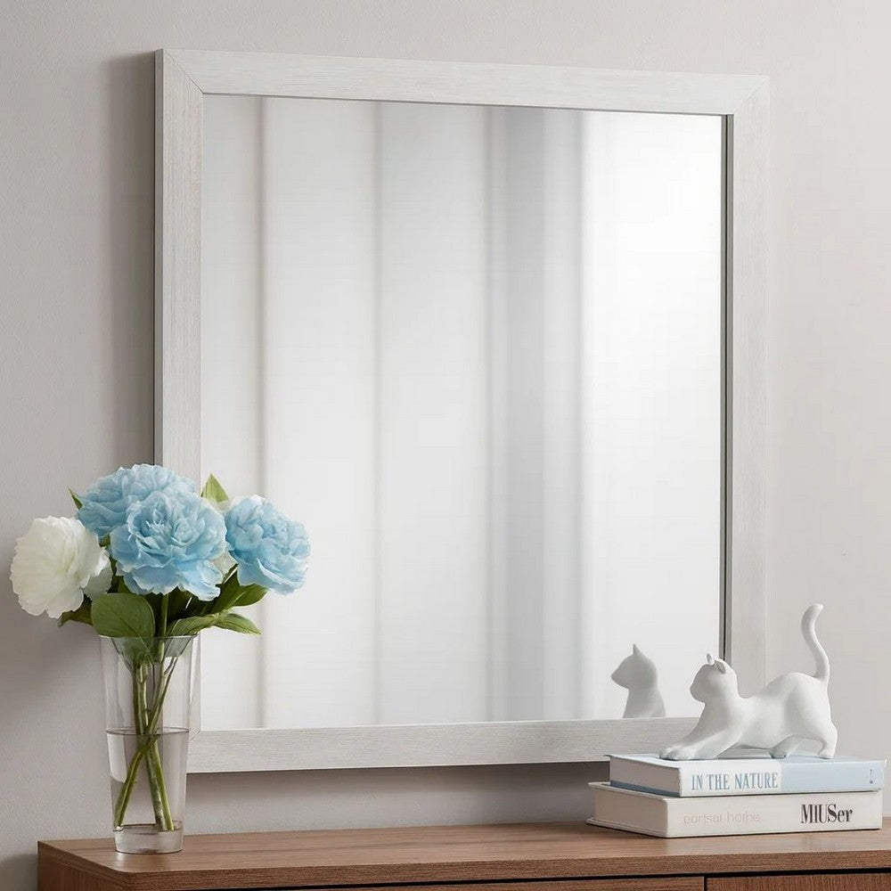 Mira Mirror | Wood Frame | Grain Details | White