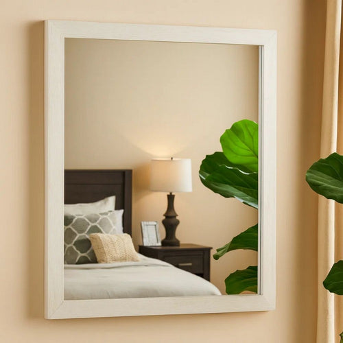 Mira Mirror | Wood Frame | Grain Details | White