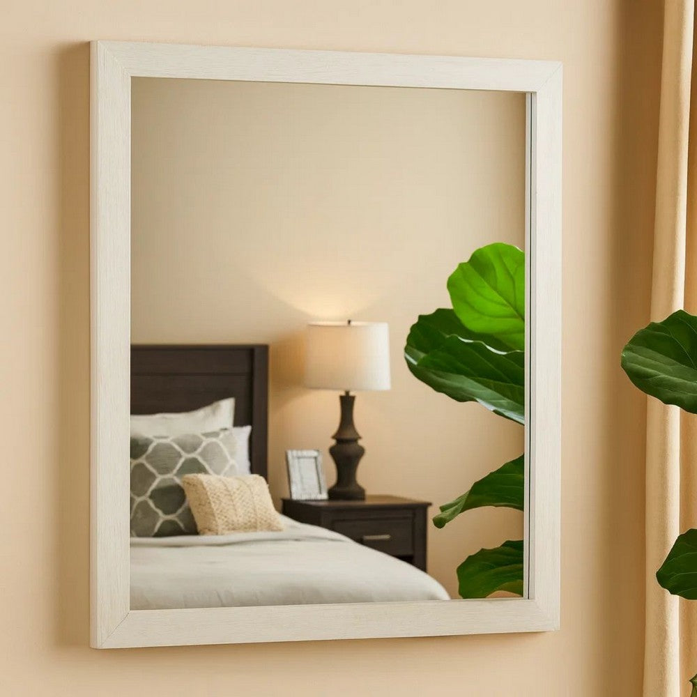 Mira Mirror | Wood Frame | Grain Details | White
