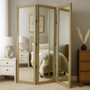 Liora Dressing Screen | 3 Panel Engraved Frame | Full Size | Gold