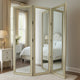 Liora Dressing Screen | 3 Panel Engraved Frame | Full Size | Gold
