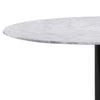 Dining Table with Marble Top and Metal Flared Base White and Black By Casagear Home BM242697