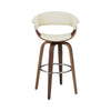 Barstool with Counter Open Design and Wooden Legs Cream and Brown BM242709