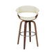 Barstool with Counter Open Design and Wooden Legs Cream and Brown BM242709