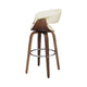 Barstool with Counter Open Design and Wooden Legs Cream and Brown BM242709