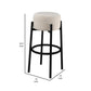 Barstool with Fabric Seat and Tubular Legs Set of 2 Beige and Black By Casagear Home BM242714