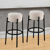 Reid Barstool | Fabric Seat | Tubular Legs | Set of 2 | Beige | Black