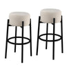 Barstool with Fabric Seat and Tubular Legs Set of 2 Beige and Black By Casagear Home BM242714