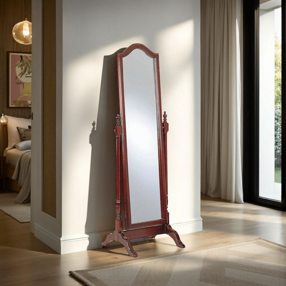 Mira Cheval Mirror | Standing Frame | Turned Posts | Brown