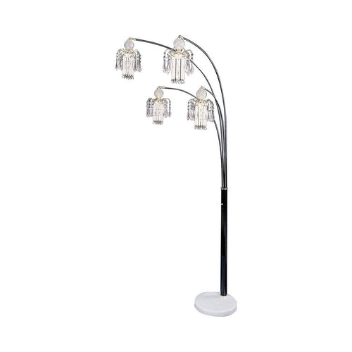 Astra Floor Lamp | 4 Crystal Shades | Marble Base | 18" | Silver