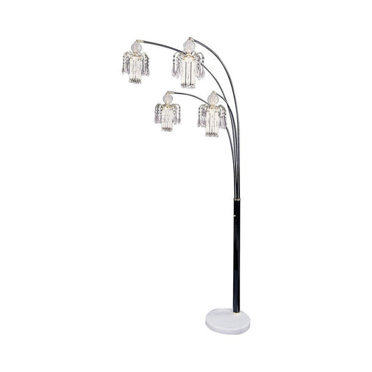 Astra Floor Lamp | 4 Crystal Shades | Marble Base | 18" | Silver