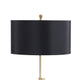 Floor Lamp with Drum Shade and Sleek Metal Tripod Legs Black and Gold By Casagear Home BM242739