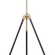 Floor Lamp with Drum Shade and Sleek Metal Tripod Legs Black and Gold By Casagear Home BM242739