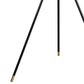 Floor Lamp with Drum Shade and Sleek Metal Tripod Legs, Black and Gold By Casagear Home