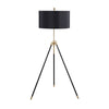 Astra Floor Lamp | Drum Shade | Tripod Legs | 18" | Black | Gold