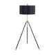 Astra Floor Lamp | Drum Shade | Tripod Legs | 18" | Black | Gold