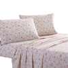 Veria 4 Piece King Bedsheet Set with Floral Print The Urban Port, Pink By Casagear Home
