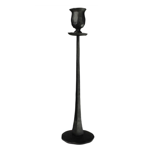 Candle Holder with Sleek Pedestal Support Large Black BM242903