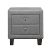 Nightstand with Single Drawer and Fabric Wrapping, Gray By Casagear Home