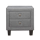 Nightstand with Single Drawer and Fabric Wrapping, Gray By Casagear Home