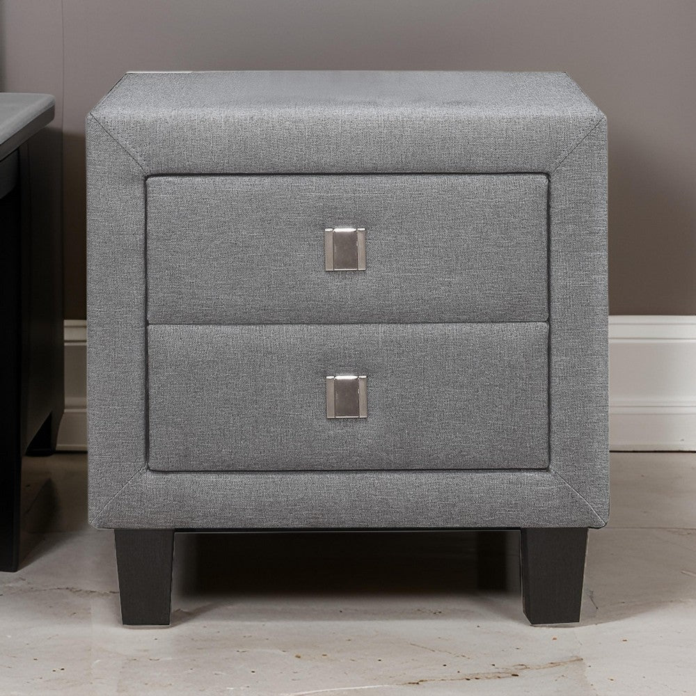 Reign Nightstand | 1 Drawer | Fabric Wrapped | Gray