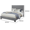 Queen Size Bed with Fabric Wrapped Frame and Panel Headboard Gray By Casagear Home BM243322