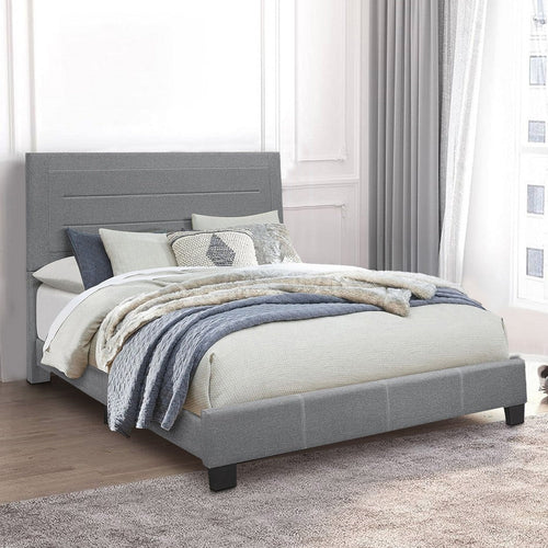 Reign Queen Bed | Fabric Frame | Panel Headboard | Gray