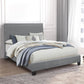 Queen Size Bed with Fabric Wrapped Frame and Panel Headboard, Gray By Casagear Home