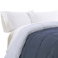 Veria Microfiber King Comforter with Stitched Block Pattern The Urban Port Blue By Casagear Home BM243336