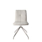 Dining Chair with Swivel Leatherette Seat, Set of 2, White By Casagear Home