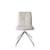 Dining Chair with Swivel Leatherette Seat, Set of 2, White By Casagear Home