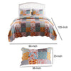 3 Piece King Quilt Set with Floral Print Multicolor By Casagear Home BM245656