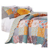 3 Piece King Quilt Set with Floral Print, Multicolor By Casagear Home