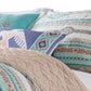 2 Piece Twin Quilt Set with Geometric Pattern, Blue By Casagear Home