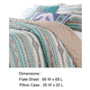 2 Piece Twin Quilt Set with Geometric Pattern, Blue By Casagear Home