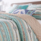 3 Piece Full Queen Quilt Set with Geometric Pattern, Blue By Casagear Home