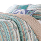 3 Piece Full Queen Quilt Set with Geometric Pattern, Blue By Casagear Home