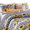 3 Piece King Quilt Set with Sunflower Print, Yellow By Casagear Home