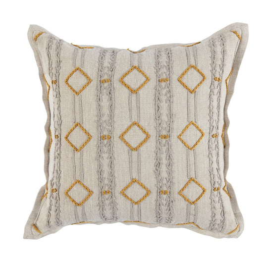 Veria Throw Pillow | Applique Design | Knife Edge | Gray