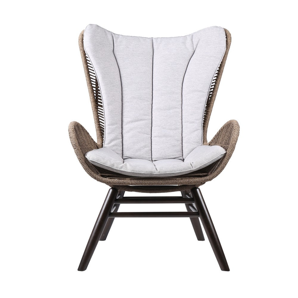 Reid Lounge Chair | Rope Wingback | Indoor Outdoor | Brown BM245724