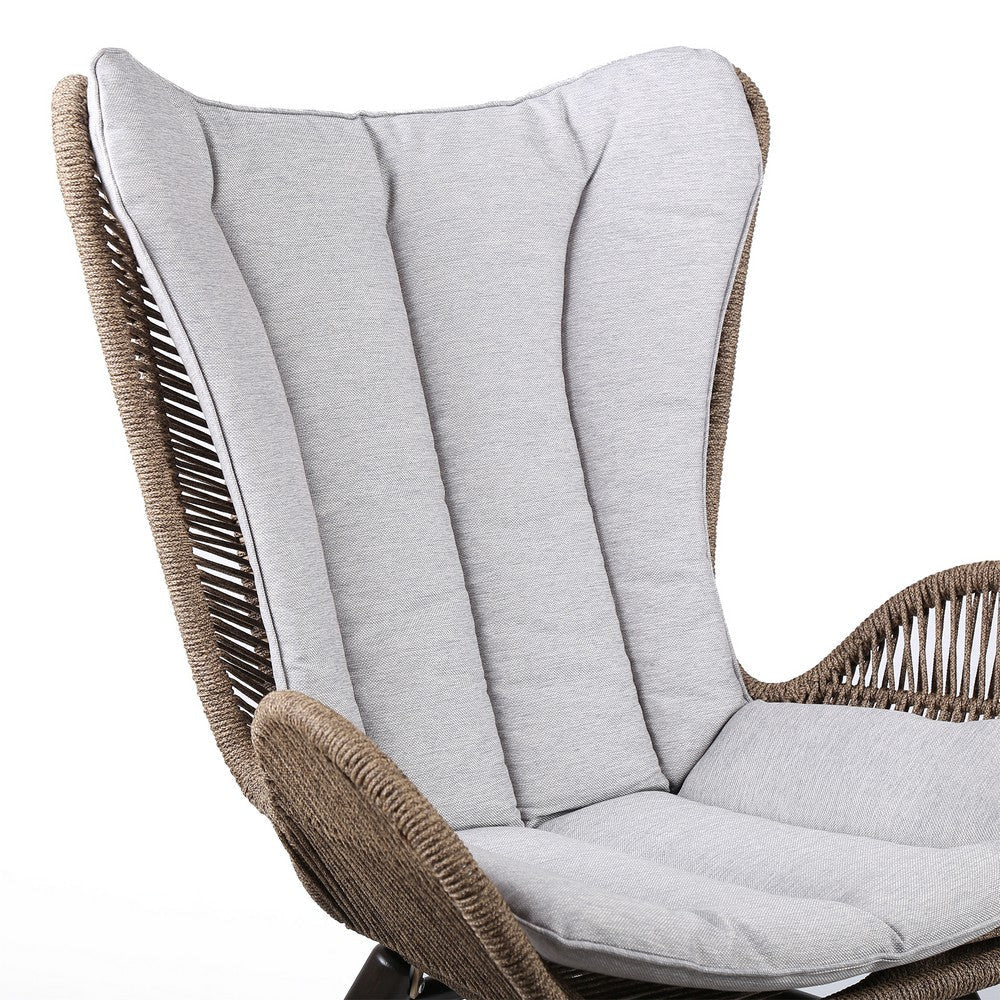 Reid Lounge Chair | Rope Wingback | Indoor Outdoor | Brown BM245724
