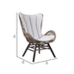 Indoor Outdoor Lounge Chair with Intricate Rope Woven Wingback, Brown By Casagear Home