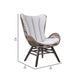 Reid Lounge Chair | Rope Wingback | Indoor Outdoor | Brown BM245724